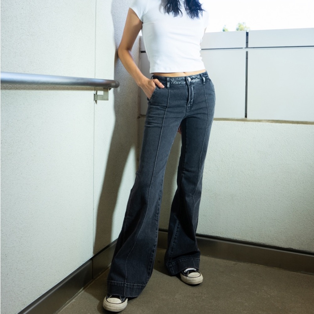 Vintage Black Denim Bellbottom Flares